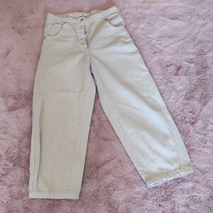 Mango Women's Straight Leg Cream Jeans